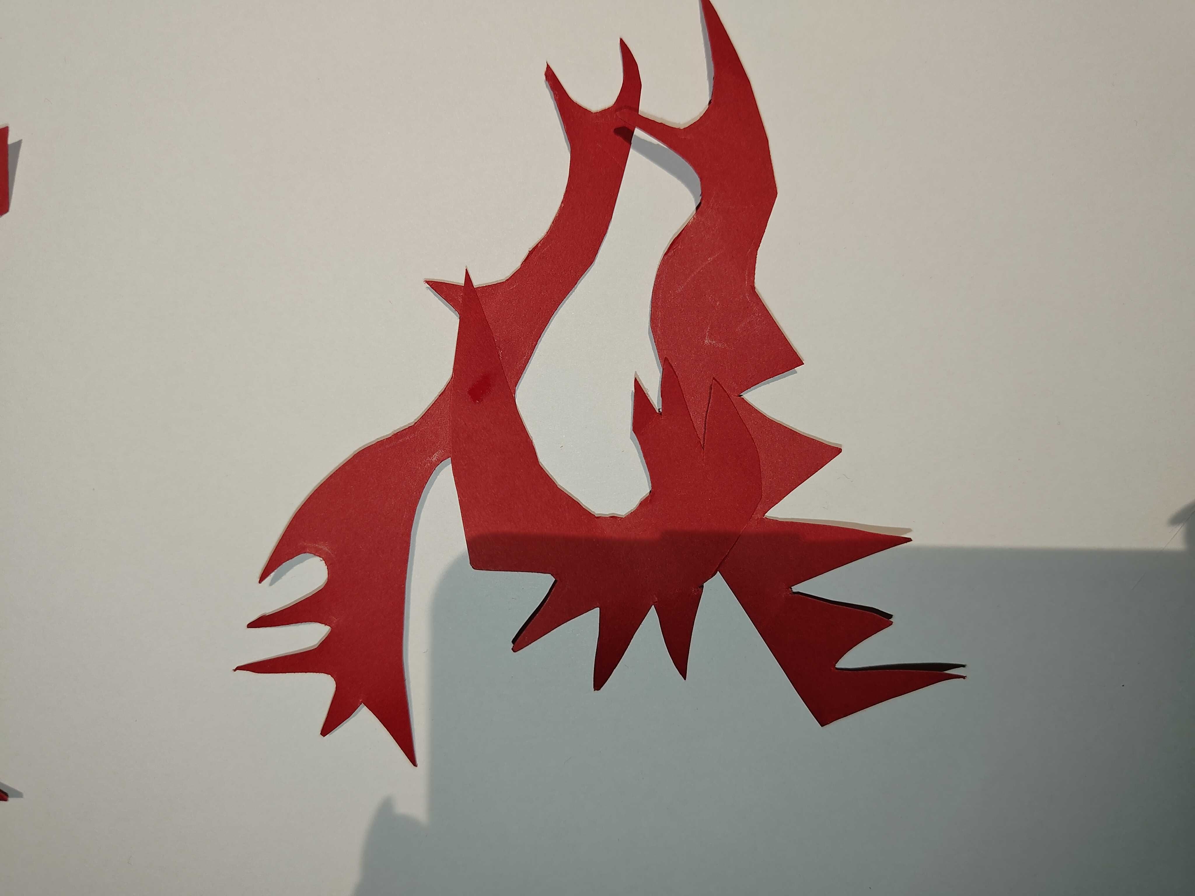 Arranged paper shapes